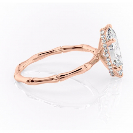 Inel de logodnă Poppy din aur Rose 18kt cu moissanite tăietură marquise – Solitar rafinată pentru profil înalt | Personalizează și configurează gratuit online [1]