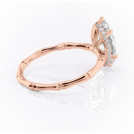 Inel de logodnă Poppy din aur Rose 18kt cu moissanite tăietură marquise – Solitar rafinată pentru profil înalt | Personalizează și configurează gratuit online [2]