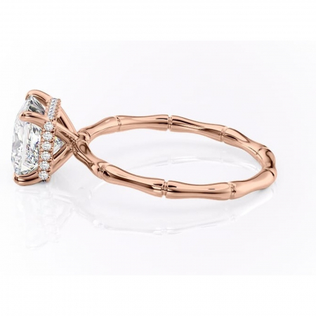 Inel de logodnă Poppy din aur Rose 18kt cu moissanite tăietură princess – Solitar rafinată pentru profil înalt | Personalizează și configurează gratuit online [5]