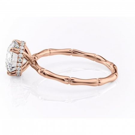 Inel de logodnă Poppy din aur Rose 14kt cu moissanite tăietură rotundă – Solitar rafinată pentru profil înalt | Personalizează și configurează gratuit online [5]