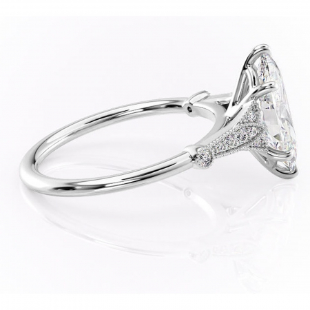 Inel de logodnă Quartzelle din aur Alb 14kt cu moissanite tăietură marquise – Pietre laterale rafinată pentru profil înalt | Personalizează și configurează gratuit online [1]