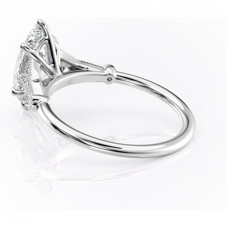 Inel de logodnă Quartzelle din aur Alb 14kt cu moissanite tăietură marquise – Pietre laterale rafinată pentru profil înalt | Personalizează și configurează gratuit online [4]