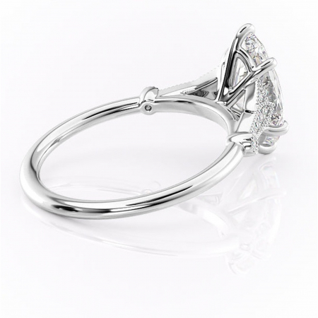 Inel de logodnă Quartzelle din aur Alb 14kt cu moissanite tăietură marquise – Pietre laterale rafinată pentru profil înalt | Personalizează și configurează gratuit online [2]