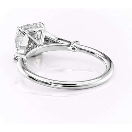 Inel de logodnă Quartzelle din aur Alb 14kt cu moissanite tăietură pernă – Pietre laterale rafinată pentru profil înalt | Personalizează și configurează gratuit online [3]