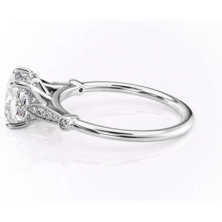 Inel de logodnă Quartzelle din aur Alb 14kt cu moissanite tăietură pernă – Pietre laterale rafinată pentru profil înalt | Personalizează și configurează gratuit online [5]