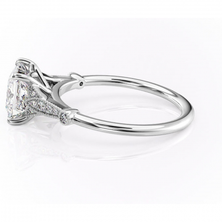 Inel de logodnă Quartzelle din aur Alb 14kt cu moissanite tăietură princess – Pietre laterale rafinată pentru profil înalt | Personalizează și configurează gratuit online [5]