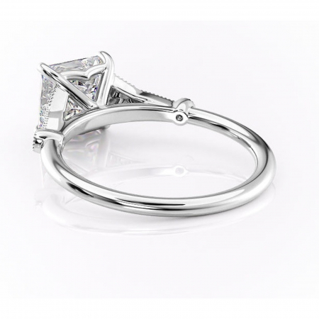Inel de logodnă Quartzelle din aur Alb 14kt cu moissanite tăietură princess – Pietre laterale rafinată pentru profil înalt | Personalizează și configurează gratuit online [3]
