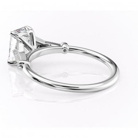 Inel de logodnă Quartzelle din aur Alb 14kt cu moissanite tăietură radiantă – Pietre laterale rafinată pentru profil înalt | Personalizează și configurează gratuit online [4]