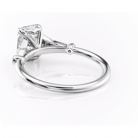 Inel de logodnă Quartzelle din aur Alb 14kt cu moissanite tăietură radiantă – Pietre laterale rafinată pentru profil înalt | Personalizează și configurează gratuit online [3]