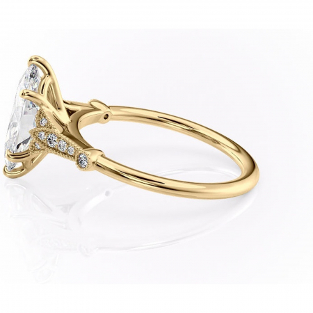 Inel de logodnă Quartzelle din aur Galben 18kt cu moissanite tăietură marquise – Pietre laterale rafinată pentru profil înalt | Personalizează și configurează gratuit online [5]
