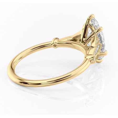 Inel de logodnă Quartzelle din aur Galben 18kt cu moissanite tăietură marquise – Pietre laterale rafinată pentru profil înalt | Personalizează și configurează gratuit online [2]