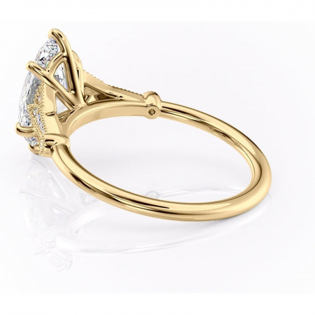 Inel de logodnă Quartzelle din aur Galben 18kt cu moissanite tăietură marquise – Pietre laterale rafinată pentru profil înalt | Personalizează și configurează gratuit online [4]