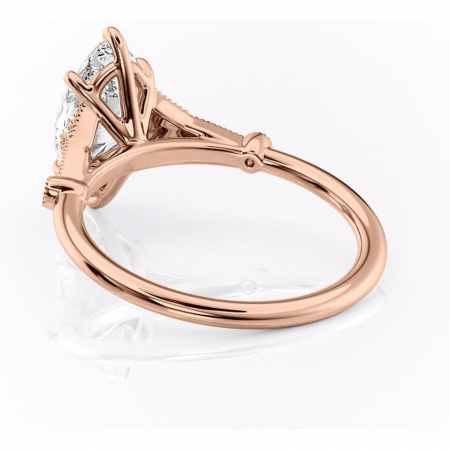 Inel de logodnă Quartzelle din aur Rose 18kt cu moissanite tăietură marquise – Pietre laterale rafinată pentru profil înalt | Personalizează și configurează gratuit online [3]