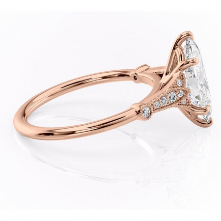 Inel de logodnă Quartzelle din aur Rose 18kt cu moissanite tăietură marquise – Pietre laterale rafinată pentru profil înalt | Personalizează și configurează gratuit online [1]