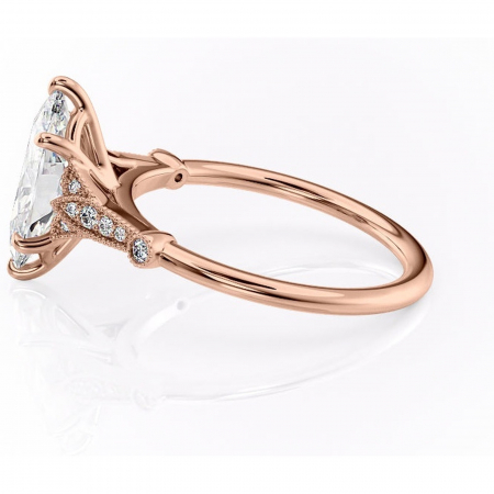 Inel de logodnă Quartzelle din aur Rose 18kt cu moissanite tăietură marquise – Pietre laterale rafinată pentru profil înalt | Personalizează și configurează gratuit online [5]