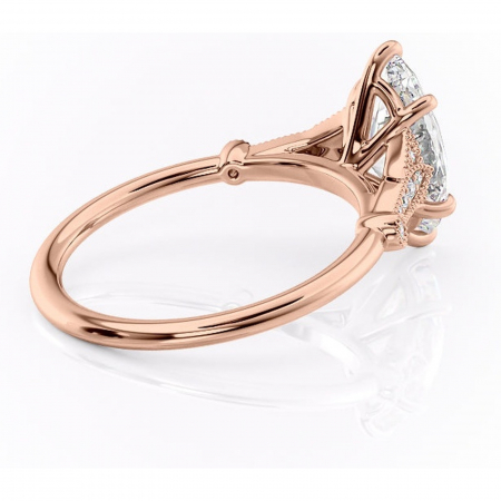Inel de logodnă Quartzelle din aur Rose 18kt cu moissanite tăietură marquise – Pietre laterale rafinată pentru profil înalt | Personalizează și configurează gratuit online [2]