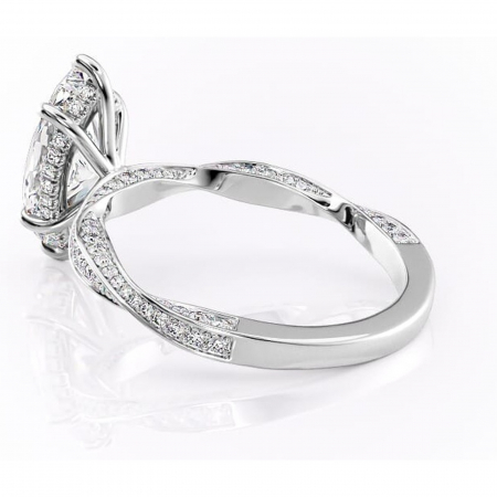 Inel de logodnă Rhea din aur Alb 14kt cu moissanite tăietură marquise – Montură pavé rafinată pentru profil înalt | Personalizează și configurează gratuit online [4]