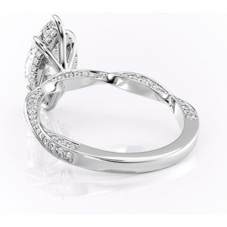Inel de logodnă Rhea din aur Alb 14kt cu moissanite tăietură marquise – Montură pavé rafinată pentru profil înalt | Personalizează și configurează gratuit online [3]