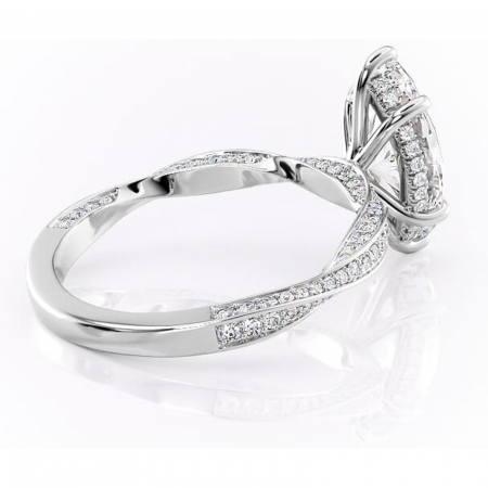 Inel de logodnă Rhea din aur Alb 14kt cu moissanite tăietură marquise – Montură pavé rafinată pentru profil înalt | Personalizează și configurează gratuit online [2]