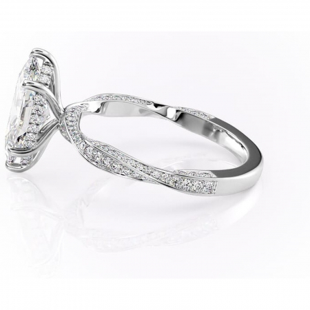 Inel de logodnă Rhea din aur Alb 14kt cu moissanite tăietură marquise – Montură pavé rafinată pentru profil înalt | Personalizează și configurează gratuit online [5]