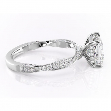 Inel de logodnă Rhea din aur Alb 18kt cu moissanite tăietură princess – Montură pavé rafinată pentru profil înalt | Personalizează și configurează gratuit online [1]