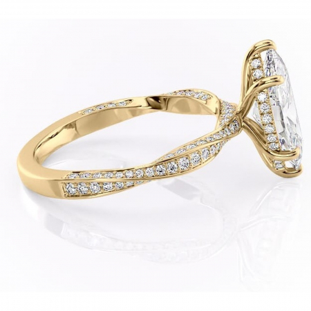 Inel de logodnă Rhea din aur Galben 18kt cu moissanite tăietură marquise – Montură pavé rafinată pentru profil înalt | Personalizează și configurează gratuit online [1]