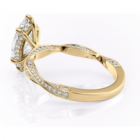 Inel de logodnă Rhea din aur Galben 18kt cu moissanite tăietură marquise – Montură pavé rafinată pentru profil înalt | Personalizează și configurează gratuit online [4]