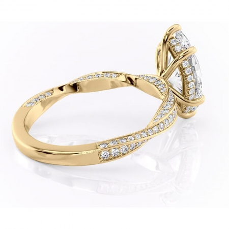 Inel de logodnă Rhea din aur Galben 18kt cu moissanite tăietură marquise – Montură pavé rafinată pentru profil înalt | Personalizează și configurează gratuit online [2]