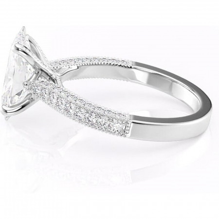 Inel de logodnă Romy din aur Alb 14kt cu moissanite tăietură marquise – Montură pavé rafinată pentru profil înalt | Personalizează și configurează gratuit online [5]