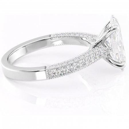 Inel de logodnă Romy din aur Alb 14kt cu moissanite tăietură marquise – Montură pavé rafinată pentru profil înalt | Personalizează și configurează gratuit online [1]