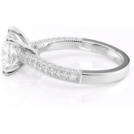 Inel de logodnă Romy din aur Alb 18kt cu moissanite tăietură princess – Montură pavé rafinată pentru profil înalt | Personalizează și configurează gratuit online [5]