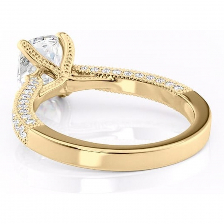 Inel de logodnă Romy din aur Galben 14kt cu moissanite tăietură asscher – Montură pavé rafinată pentru profil înalt | Personalizează și configurează gratuit online [3]