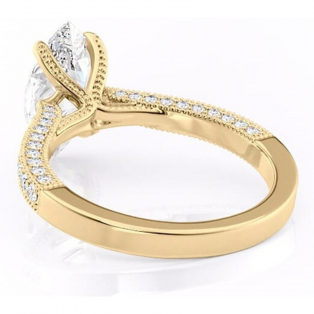 Inel de logodnă Romy din aur Galben 14kt cu moissanite tăietură marquise – Montură pavé rafinată pentru profil înalt | Personalizează și configurează gratuit online [3]