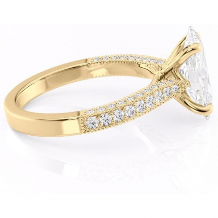 Inel de logodnă Romy din aur Galben 14kt cu moissanite tăietură marquise – Montură pavé rafinată pentru profil înalt | Personalizează și configurează gratuit online [1]