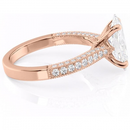 Inel de logodnă Romy din aur Rose 18kt cu moissanite tăietură marquise – Montură pavé rafinată pentru profil înalt | Personalizează și configurează gratuit online [1]