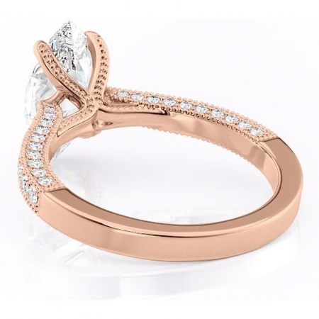 Inel de logodnă Romy din aur Rose 18kt cu moissanite tăietură marquise – Montură pavé rafinată pentru profil înalt | Personalizează și configurează gratuit online [3]