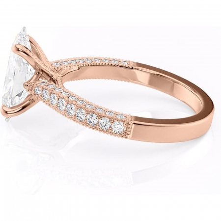 Inel de logodnă Romy din aur Rose 18kt cu moissanite tăietură marquise – Montură pavé rafinată pentru profil înalt | Personalizează și configurează gratuit online [5]