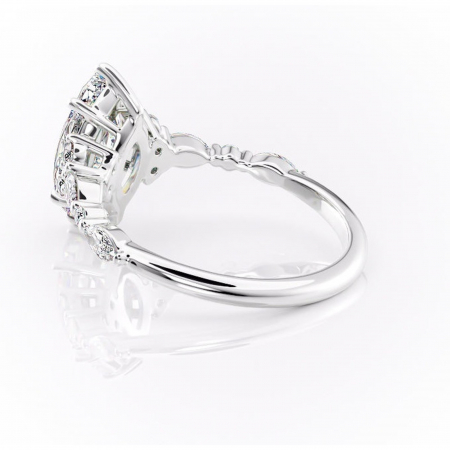 Inel de logodnă Rosamund din aur Alb 14kt cu moissanite tăietură marquise – Pietre laterale rafinată pentru profil mediu | Personalizează și configurează gratuit online [4]