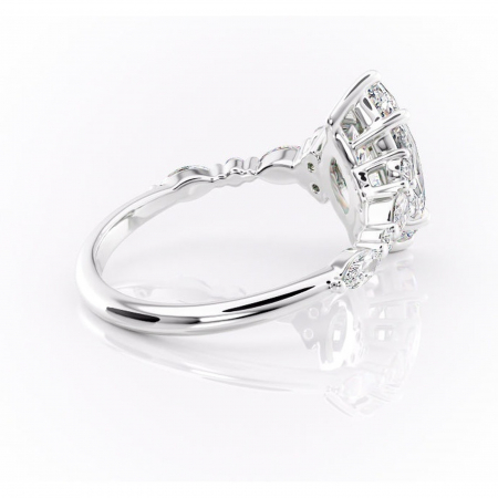 Inel de logodnă Rosamund din aur Alb 14kt cu moissanite tăietură marquise – Pietre laterale rafinată pentru profil mediu | Personalizează și configurează gratuit online [2]