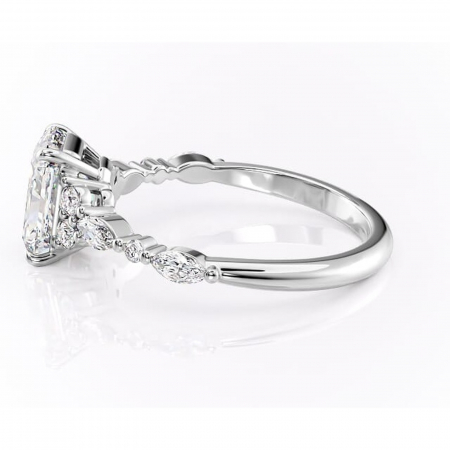 Inel de logodnă Rosamund din aur Alb 14kt cu moissanite tăietură radiantă – Pietre laterale rafinată pentru profil mediu | Personalizează și configurează gratuit online [5]