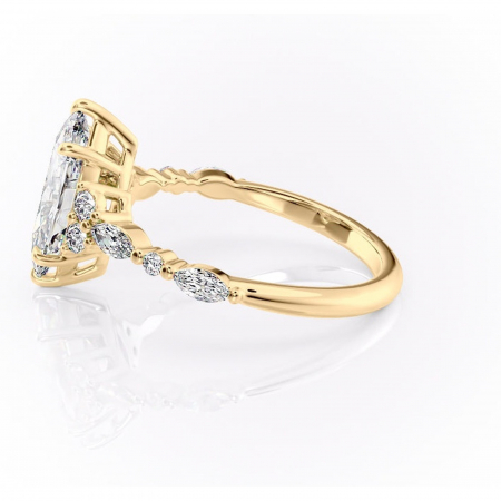 Inel de logodnă Rosamund din aur Galben 14kt cu moissanite tăietură marquise – Pietre laterale rafinată pentru profil mediu | Personalizează și configurează gratuit online [5]