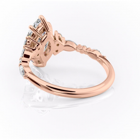 Inel de logodnă Rosamund din aur Rose 14kt cu moissanite tăietură marquise – Pietre laterale rafinată pentru profil mediu | Personalizează și configurează gratuit online [3]