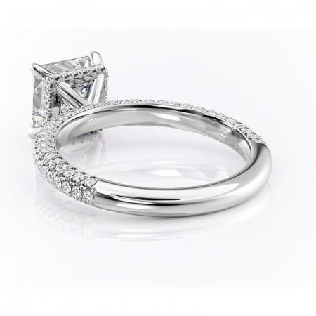 Inel de logodnă Rosewyn din aur Alb 18kt cu moissanite tăietură princess – Montură pavé rafinată pentru profil înalt | Personalizează și configurează gratuit online [3]