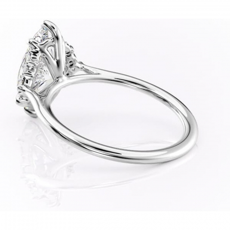 Inel de logodnă Rowena din aur Alb 14kt cu moissanite tăietură marquise – Montură cu trei pietre rafinată pentru profil înalt | Personalizează și configurează gratuit online [4]