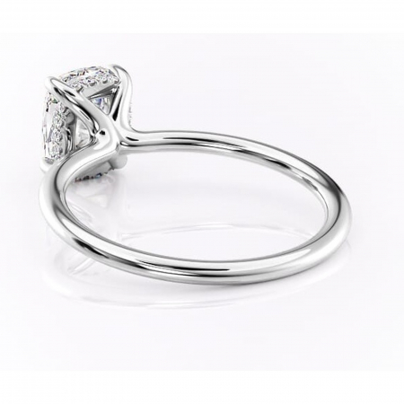 Inel de logodnă Ruby din aur Alb 14kt cu moissanite tăietură pernă – Solitar rafinată pentru profil înalt | Personalizează și configurează gratuit online [3]