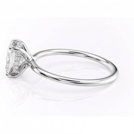 Inel de logodnă Ruby din aur Alb 14kt cu moissanite tăietură pernă – Solitar rafinată pentru profil înalt | Personalizează și configurează gratuit online [5]