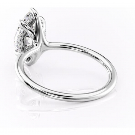 Inel de logodnă Ruby din aur Alb 14kt cu moissanite tăietură marquise – Solitar rafinată pentru profil înalt | Personalizează și configurează gratuit online [3]