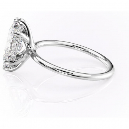 Inel de logodnă Ruby din aur Alb 14kt cu moissanite tăietură marquise – Solitar rafinată pentru profil înalt | Personalizează și configurează gratuit online [5]