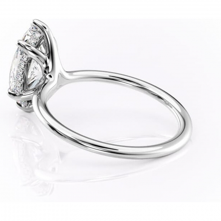 Inel de logodnă Ruby din aur Alb 14kt cu moissanite tăietură marquise – Solitar rafinată pentru profil înalt | Personalizează și configurează gratuit online [4]