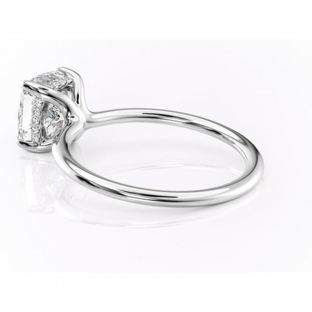 Inel de logodnă Ruby din aur Alb 14kt cu moissanite tăietură pernă – Solitar rafinată pentru profil înalt | Personalizează și configurează gratuit online [4]